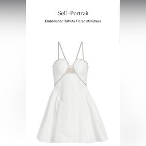 Self Portrait Embellished Taffeta Flared Minidress - Size 4